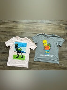 🌞Sale 3 for $15 Simpson/ TROUBLEMAKER and Justice t shirt: boy’s L